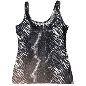 OP Animal Print Tank Top with 4 Snaps at Neckline